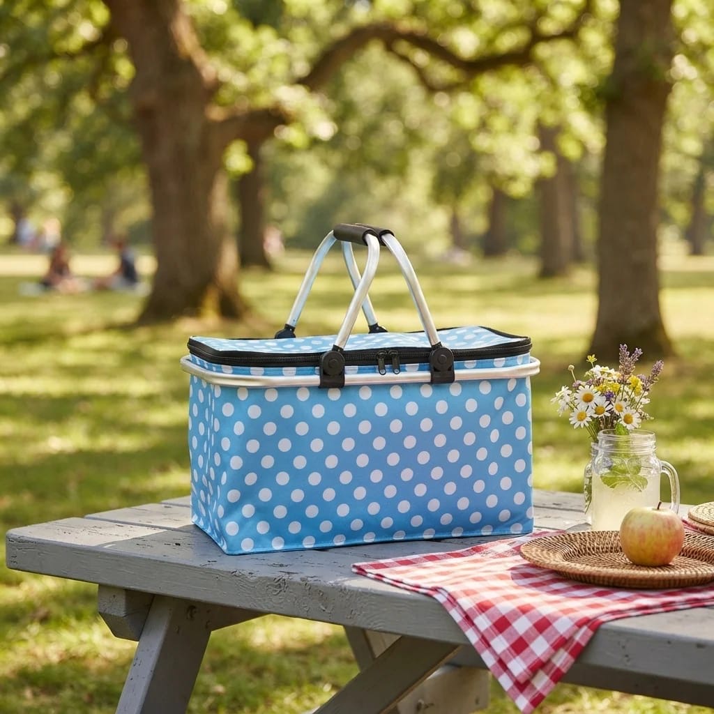 Large bag collapsible picnic basket