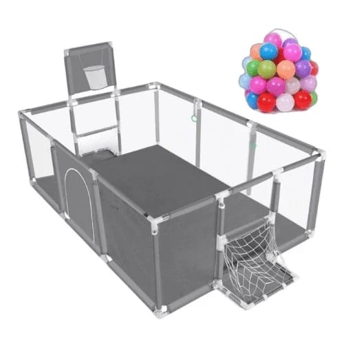 Baby playpen with basket ball hoop