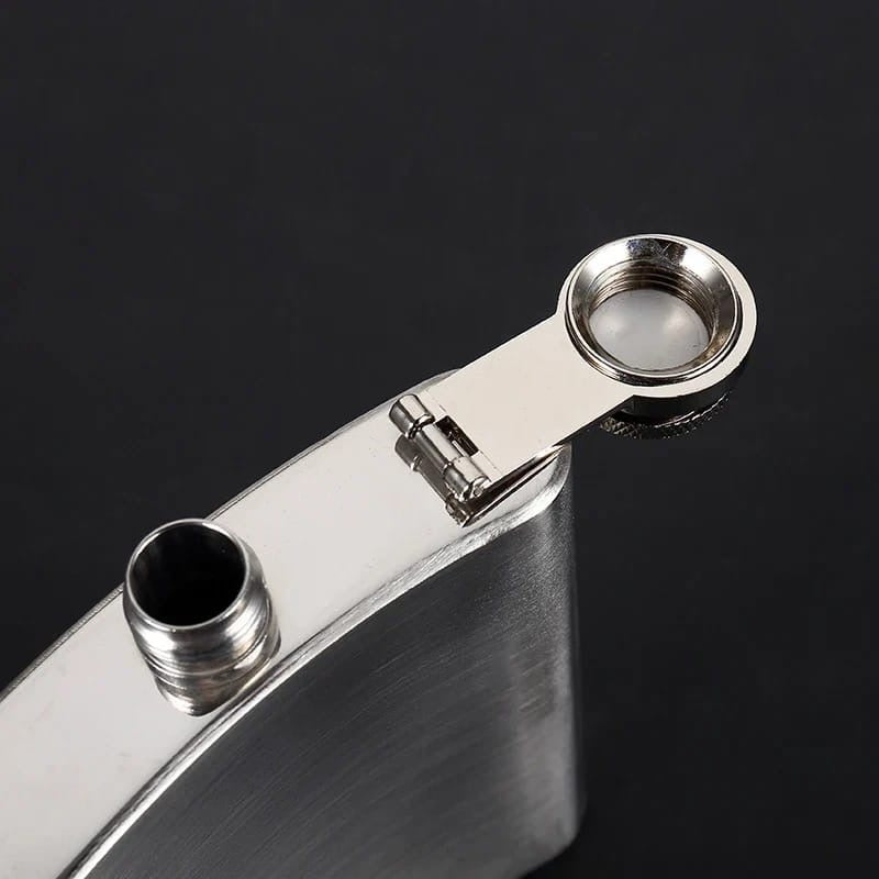 Hip flask and funnel set- stainless steel pocket whisky flask