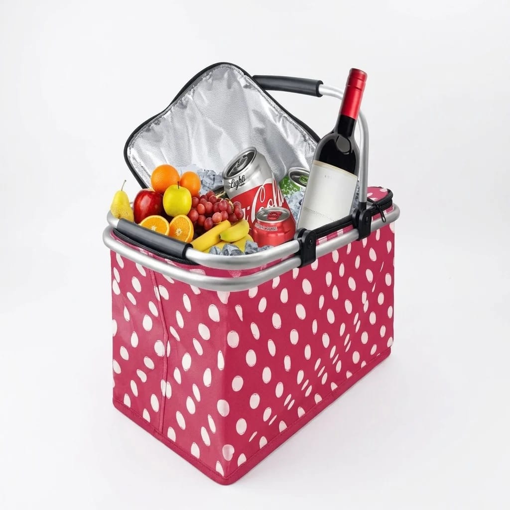 Large bag collapsible picnic basket