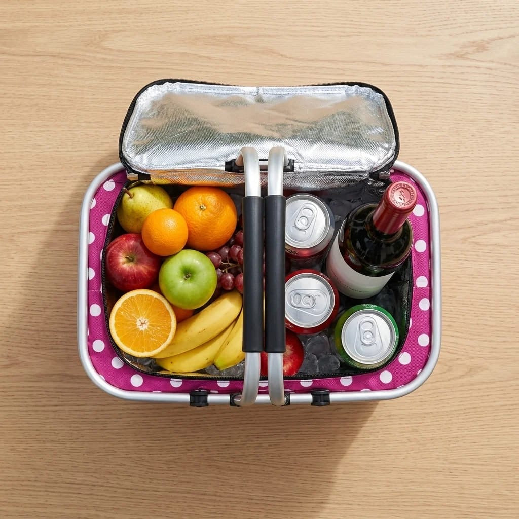Large bag collapsible picnic basket