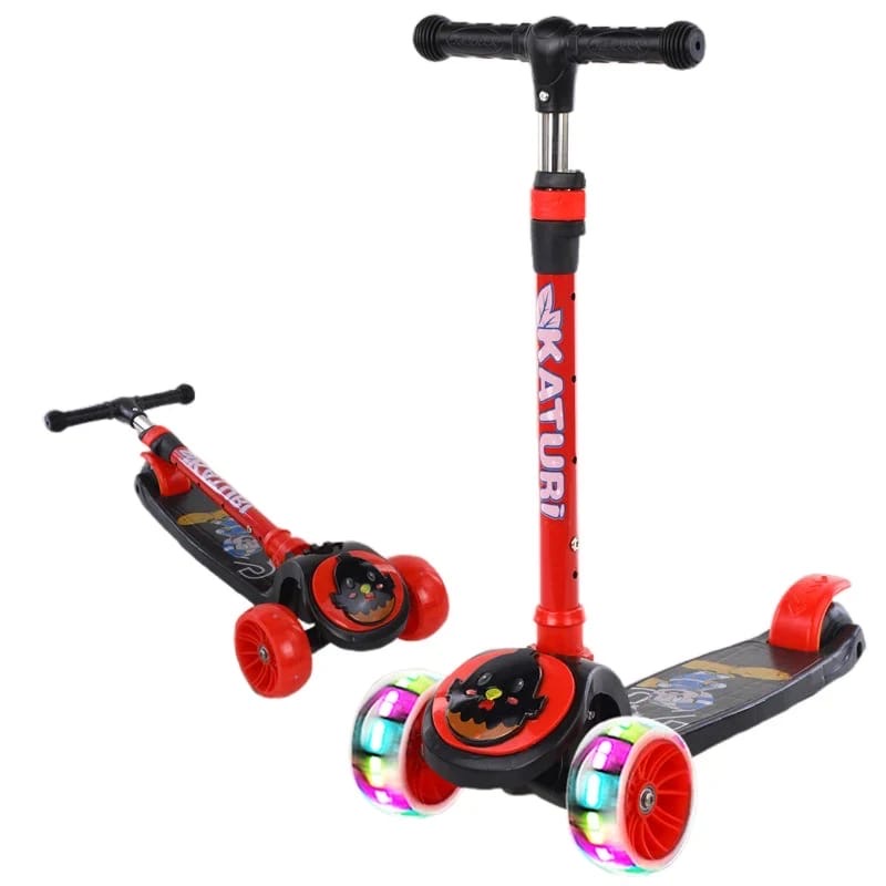 3 Wheel foldable kids scooter with light-up wheels and music