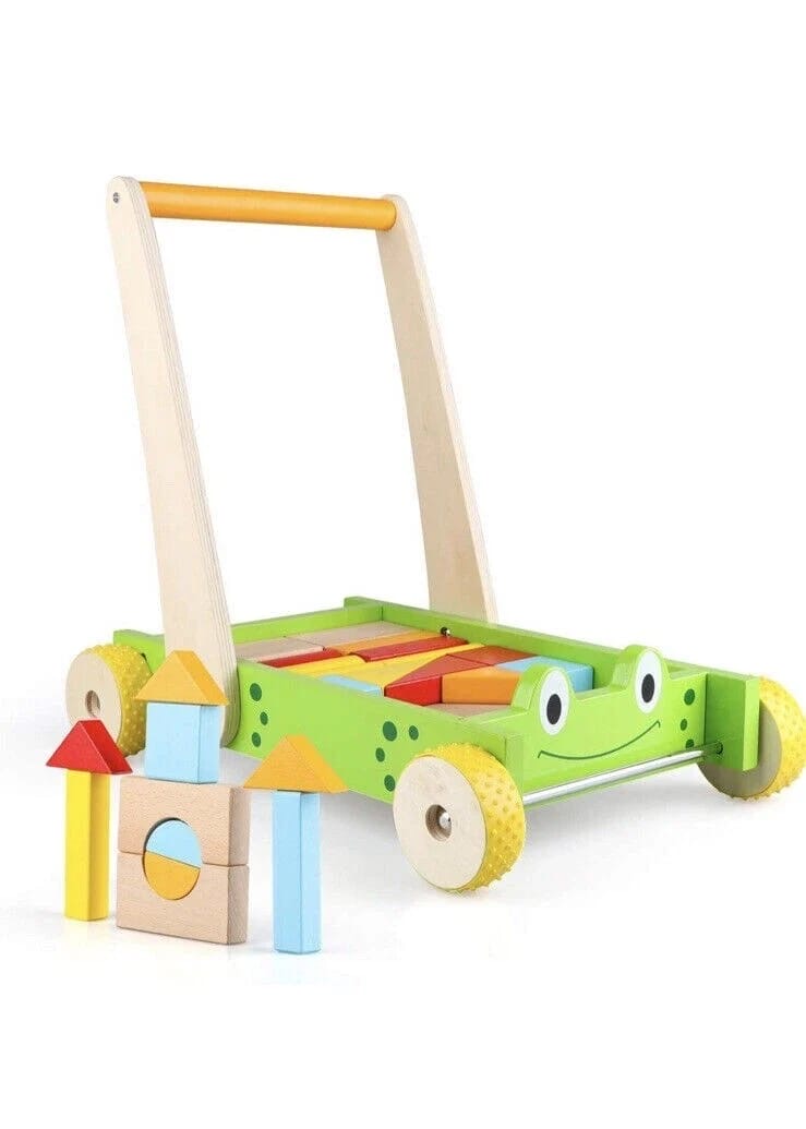 Natural educational toddler push cart toy