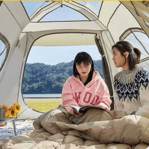2 in 1 Family camping tent with canopy
