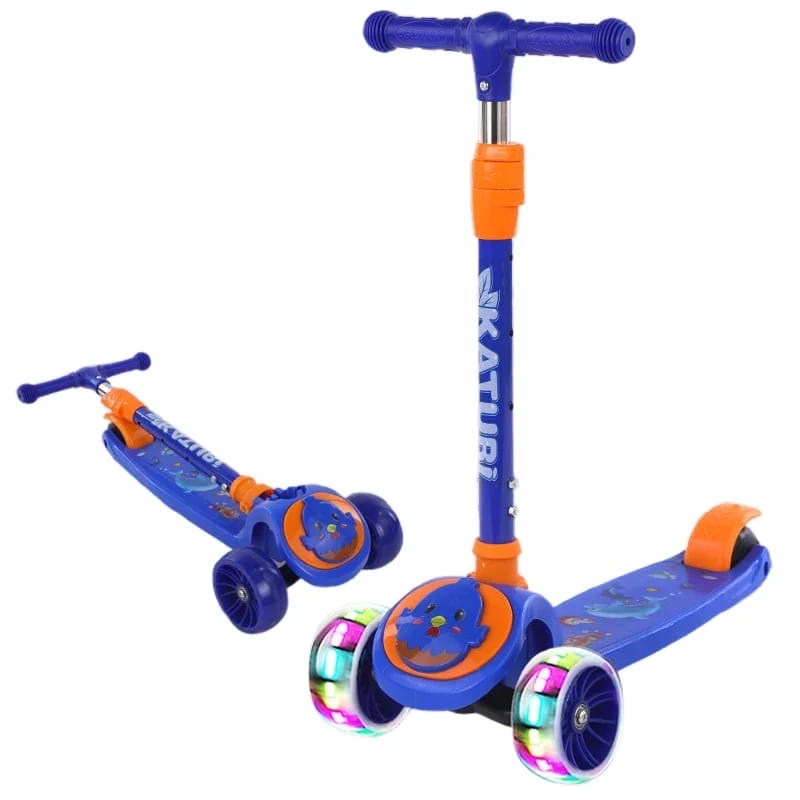 3 Wheel foldable kids scooter with light-up wheels and music