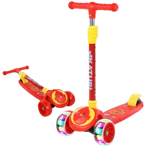 3 Wheel foldable kids scooter with light-up wheels and music